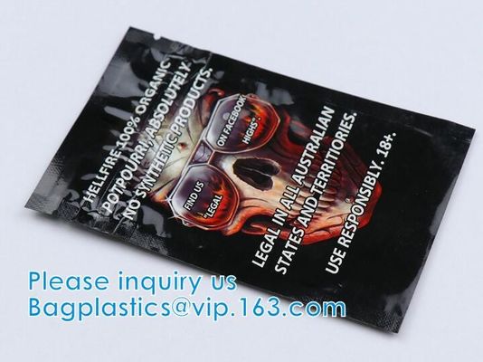 Borsa di erbe del tabacco, borsa della stagnola del tè, sacchetto resistente della borsa del bambino a chiusura lampo della borsa di mylar, di alluminio Pac di carta