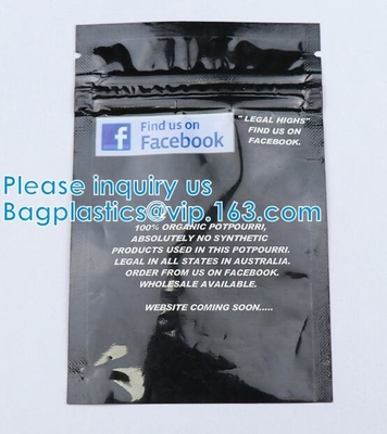 Borsa di erbe del tabacco, borsa della stagnola del tè, sacchetto resistente della borsa del bambino a chiusura lampo della borsa di mylar, di alluminio Pac di carta