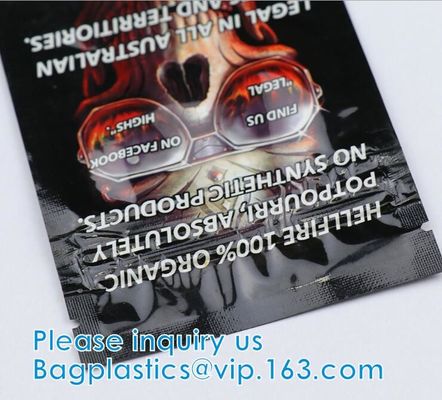 Borsa di erbe del tabacco, borsa della stagnola del tè, sacchetto resistente della borsa del bambino a chiusura lampo della borsa di mylar, di alluminio Pac di carta