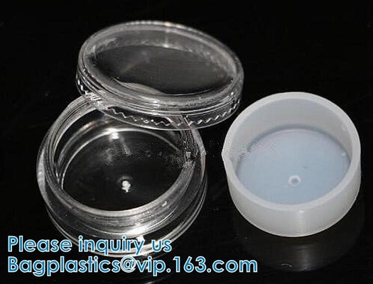 vaso di plastica della piccola radura della crema di 5g 5ml con il barattolo di plastica vuoto del contenitore cosmetico del coperchio a vite