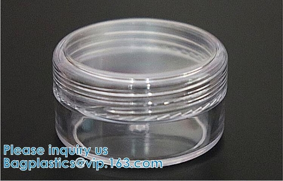 vaso di plastica della piccola radura della crema di 5g 5ml con il barattolo di plastica vuoto del contenitore cosmetico del coperchio a vite