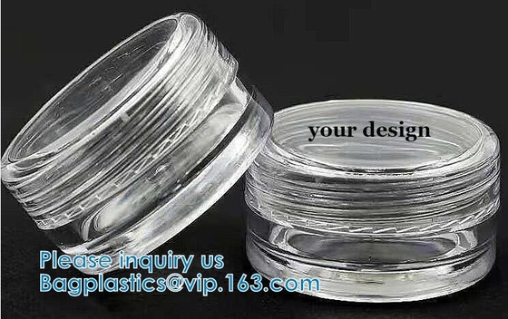 vaso di plastica della piccola radura della crema di 5g 5ml con il barattolo di plastica vuoto del contenitore cosmetico del coperchio a vite
