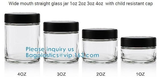 barattolo del vetro trasparente del concentrato della cera di 3ml 5ml 7ml, forma rotonda Mini Glass Jar riutilizzabile, bottiglia di vetro