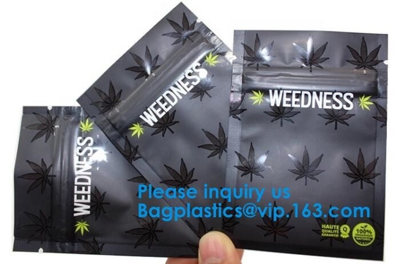 Prova Baggies, borse olografiche, borsa metallica, sacchetto di stoccaggio, fiore che imballa, foglie secche dell'odore