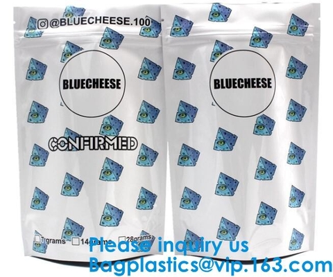 Prova Baggies, borse olografiche, borsa metallica, sacchetto di stoccaggio, fiore che imballa, foglie secche dell'odore