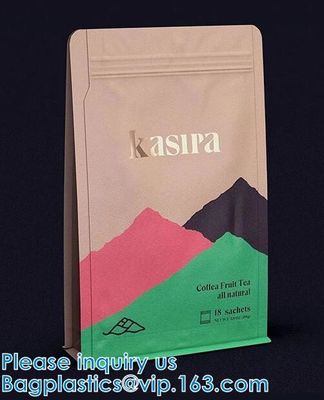 Sacchetto della carta kraft, borse della prova di odore, cima impermeabile per stoccaggio dell'alimento, chiusura lampo resistente dello zip, saldabile a caldo