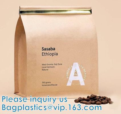 Sacchetto della carta kraft, borse della prova di odore, cima impermeabile per stoccaggio dell'alimento, chiusura lampo resistente dello zip, saldabile a caldo