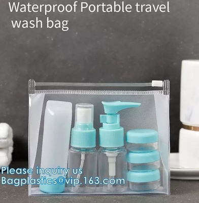 Borsa impermeabile del regalo del vinile del PVC di Eco di trucco dell'articolo da toeletta della pelle del sacchetto cosmetico variopinto al neon amichevole dei corredi chiara