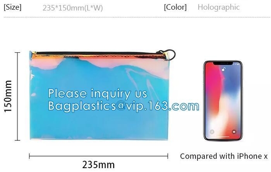 ABBAGLIAMENTO OLOGRAFICO, borsa cosmetica del laser del PVC di TPU, organizzatore Bags, Jelly Purse, articolo da toeletta d'attaccatura di trucco