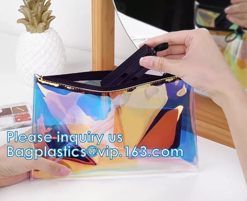 ABBAGLIAMENTO OLOGRAFICO, borsa cosmetica del laser del PVC di TPU, organizzatore Bags, Jelly Purse, articolo da toeletta d'attaccatura di trucco