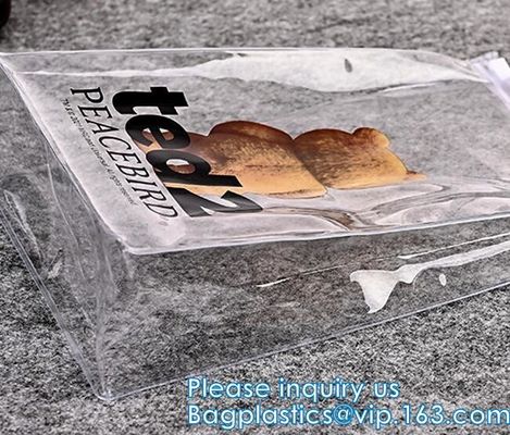 Il PVC su ordinazione di Logo Printing ha glassato il sacchetto della chiusura lampo del cursore della borsa dell'imballaggio di plastica della chiusura lampo dell'abbigliamento dello Swimwear