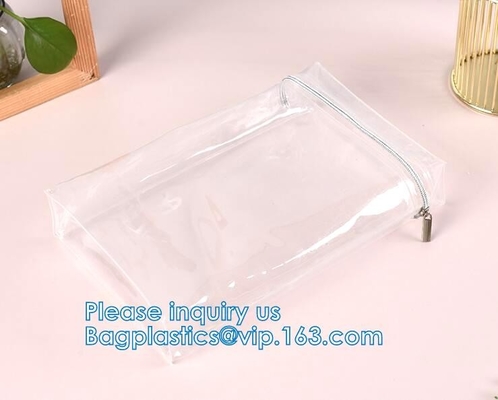 Borsa di stoccaggio dei vestiti, organizzatore With Reinforced Handle, borse di stoccaggio del vinile, chiusure lampo doppie, totalizzatori muoventesi di trucco