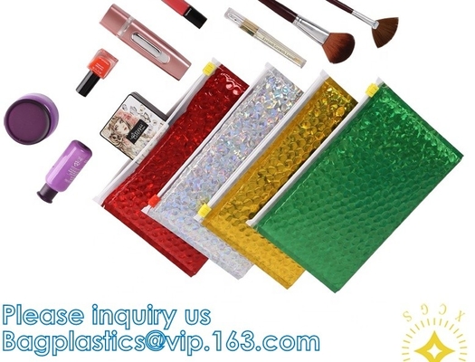 Il viaggio che imballa, della mascara del rossetto di Ri-fine borsa della chiusura lampo riempita bolla, ha attenuato le borse postali con la chiusura lampo