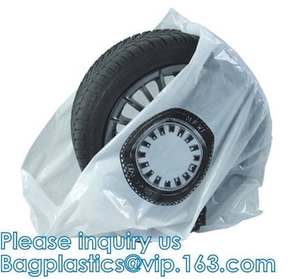 Borsa biodegradabile di stoccaggio di Tiro dell'automobile, lavabile resistente, prova dello strappo, copertura di ruota, borse di plastica della gomma dell'automobile
