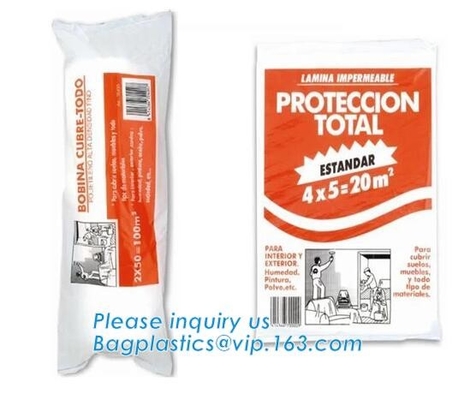 Strato di Plastic Drop Cloths del pittore, impermeabile, inossidabile, copertura della mobilia della Anti-polvere, copertura dello strato, copertura della mobilia