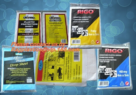 Strato di Plastic Drop Cloths del pittore, impermeabile, inossidabile, copertura della mobilia della Anti-polvere, copertura dello strato, copertura della mobilia