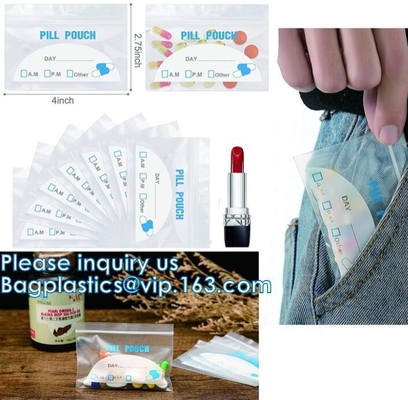 Le borse della medicina, le borse accessorie a chiusura lampo, la pillola Baggies, completa l'organizzatore, il sacchetto del farmaco, stoccaggio della vitamina