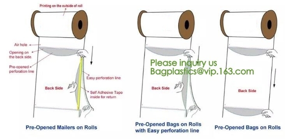 Pre-aperta biodegradabile, rotolo di Mirco Perforated Auto Bags On, poli borsa di Preopened per le impacchettatrici