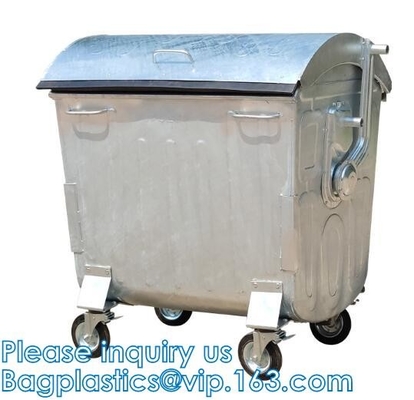 Spreco d'acciaio galvanizzato, recipiente dell'impennata dell'immondizia, pattumiera, pallet, casse, contenitori di distribuzione, contenitore di manica