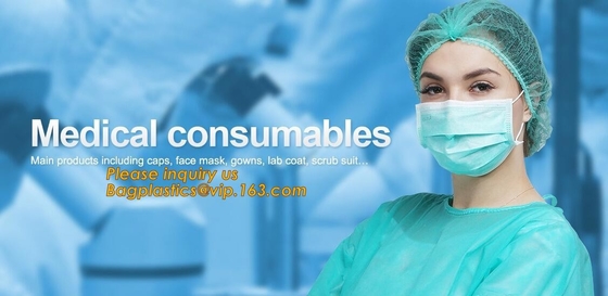 Coperture elastiche del cappuccio, cappucci capi chirurgici eliminabili medici, cappuccio Bouffant non tessuto della calca, CAPPUCCIO dell'INFERMIERE della retina