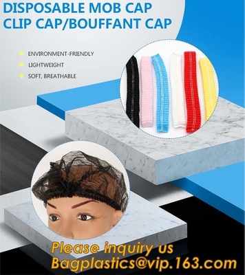 Coperture elastiche del cappuccio, cappucci capi chirurgici eliminabili medici, cappuccio Bouffant non tessuto della calca, CAPPUCCIO dell'INFERMIERE della retina