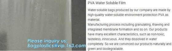 Le borse di plastica solubili in acqua della lavanderia di PEVA, riciclano la borsa, plastica solubile solubile in acqua fredda sacchetto la borsa di PVA