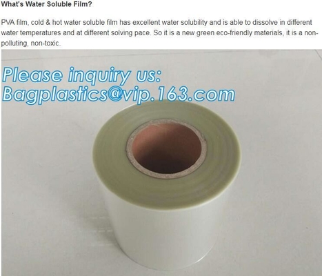 Le borse di plastica solubili in acqua della lavanderia di PEVA, riciclano la borsa, plastica solubile solubile in acqua fredda sacchetto la borsa di PVA