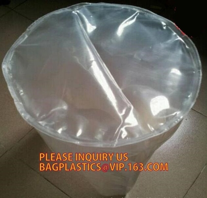Le borse di plastica inferiori rotonde della fodera di tamburo, salvano il sacchetto di plastica inferiore rotondo, polisacchi del LDPE per il pesce d'imballaggio