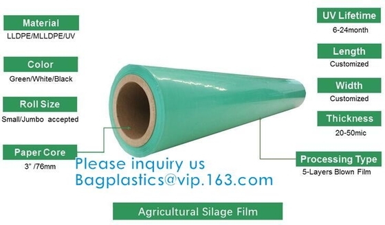 Silaggio, fieno, involucro di cotogno del bengala di protezione del mais, film, pacchetto della balla dell'erba di agricoltura, film di allungamento del silaggio, resistente UV
