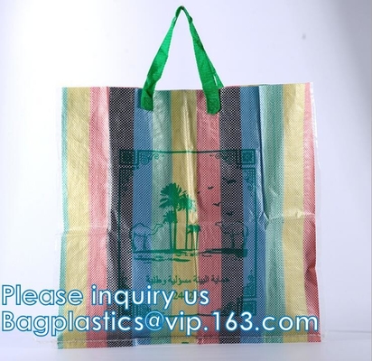 La maniglia laminata tessuto amichevole di Eco, Tote Bag tessuto pp, RPET ha ricoperto le borse pratiche di acquisto riciclabile pieghevole