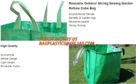 Il gallone all'aperto del giardino della grande capacità impermeabilizza le borse residue tessute PE verde del prato inglese, borse riutilizzabili dello spreco di iarda