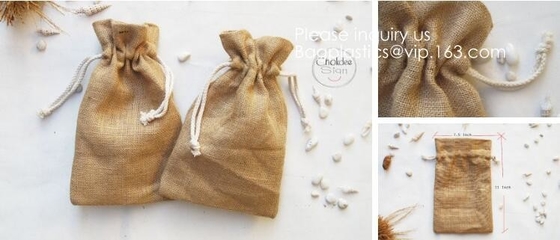 Sacchetti di iuta naturale con coulisse Sacchetti di caramelle per gioielli Sacchetti regalo per bomboniere per feste di matrimonio di Natale