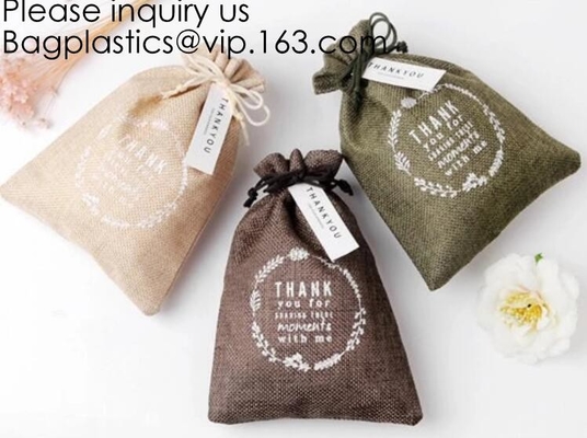 Sacchetti di iuta naturale con coulisse Sacchetti di caramelle per gioielli Sacchetti regalo per bomboniere per feste di matrimonio di Natale