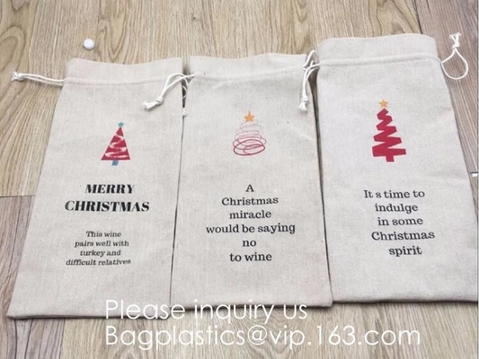 Sacchetti di iuta naturale con coulisse Sacchetti di caramelle per gioielli Sacchetti regalo per bomboniere per feste di matrimonio di Natale