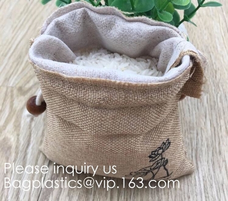 Sacchetti di iuta naturale con coulisse Sacchetti di caramelle per gioielli Sacchetti regalo per bomboniere per feste di matrimonio di Natale