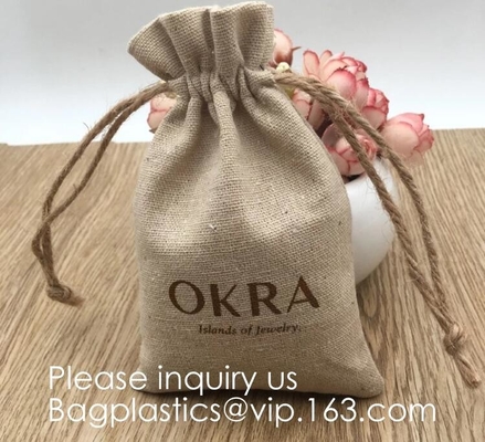 Sacchetti di iuta naturale con coulisse Sacchetti di caramelle per gioielli Sacchetti regalo per bomboniere per feste di matrimonio di Natale