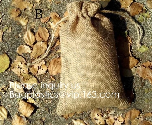 Sacchetti di iuta naturale con coulisse Sacchetti di caramelle per gioielli Sacchetti regalo per bomboniere per feste di matrimonio di Natale