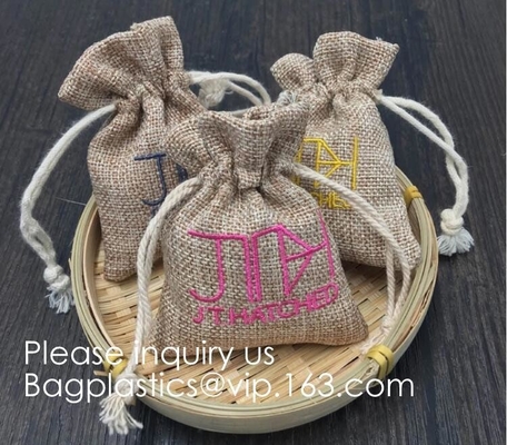 Sacchetti di iuta naturale con coulisse Sacchetti di caramelle per gioielli Sacchetti regalo per bomboniere per feste di matrimonio di Natale