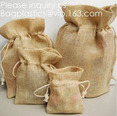 Sacchetti di iuta naturale con coulisse Sacchetti di caramelle per gioielli Sacchetti regalo per bomboniere per feste di matrimonio di Natale