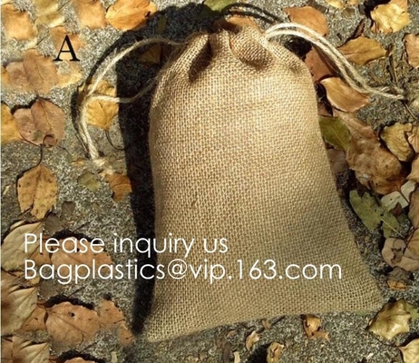 Sacchetti di iuta naturale con coulisse Sacchetti di caramelle per gioielli Sacchetti regalo per bomboniere per feste di matrimonio di Natale