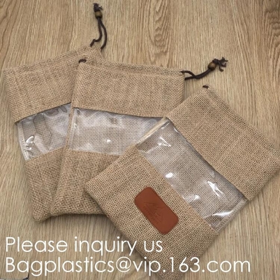 Sacchetti di iuta naturale con coulisse Sacchetti di caramelle per gioielli Sacchetti regalo per bomboniere per feste di matrimonio di Natale