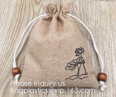 Sacchetti di iuta naturale con coulisse Sacchetti di caramelle per gioielli Sacchetti regalo per bomboniere per feste di matrimonio di Natale