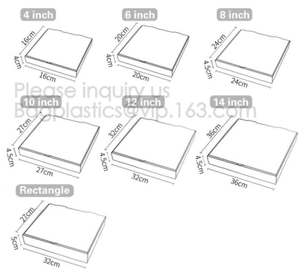 Il contenitore di carta su ordinazione dell'imballaggio della pizza ondulato con la dimensione differente, ricicla la scatola di pranzo semplice di carta del pacchetto della pizza