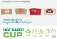 Manica della tazza, ondulata sulla manica con stampa, logo di marca, tazza di carta calda, manica della tazza, manica riciclabile