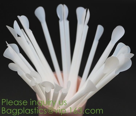 PLA a base vegetale, involucro individuale, cannuccia per cocktail, ecologico, amido di mais, Flexi, cucchiaio, forchetta, coltery
