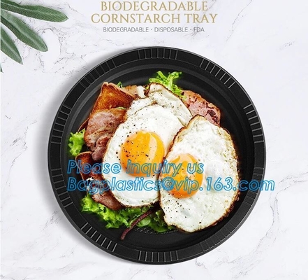 Scatola ecologica d'approvvigionamento del pasto del pranzo dell'amido del compartimento del contenitore, imballaggio asportabile eliminabile, da portar via