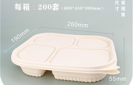 Porti via gli alimenti a rapida preparazione, il contenitore di imballaggio del compartimento, i contenitori, l'amido biodegradabile, scatola ambientale del pasto del pranzo