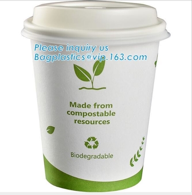 Ecologico, Blodegradable, concimabile, PLA ha allineato l'insieme freddo caldo eliminabile della tazza della bevanda, il caffè, i negozi, chiosco