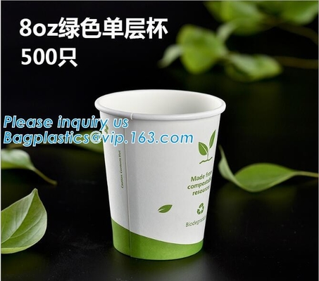 Ecologico, Blodegradable, concimabile, PLA ha allineato l'insieme freddo caldo eliminabile della tazza della bevanda, il caffè, i negozi, chiosco