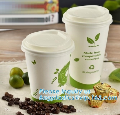 Ecologico, Blodegradable, concimabile, PLA ha allineato l'insieme freddo caldo eliminabile della tazza della bevanda, il caffè, i negozi, chiosco